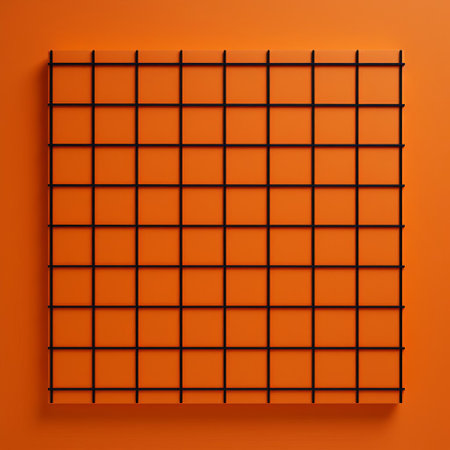 the grid, a staple of modern design, takes center stage in this striking image, its clean lines and minimalist aesthetic perfectly complemented by a bold splash of vibrant orange, evoking feelings of energy and creativity in a harmonious blend of form and function. ai generatedの素材