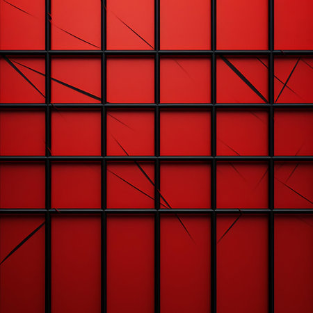 the grid, a striking visual composition, features a bold red hue that dominates the minimalistic design, evoking a sense of modernity and simplicity, perfect for backgrounds, wallpapers, or graphic design elements that require a pop of color and clean aesthetic. ai generatedの素材