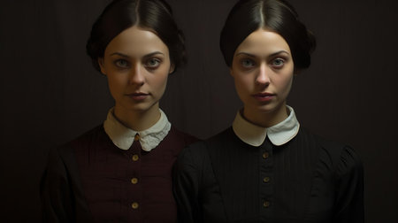 this doppelganger hybrid portrait photograph showcases a mesmerizing fusion of human and mystical features, with piercing eyes and an enigmatic smile, blending the boundaries of reality and fantasy, evoking a sense of mystery and intrigue in the realm of paranormal and mythical creatures. ai generatedの素材