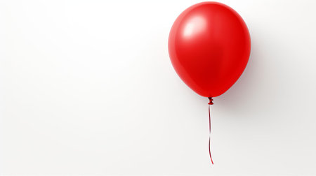 a vibrant red balloon isolated on a pristine white background, perfectly capturing the essence of simplicity and elegance, ideal for use in party decorations, celebrations, and festive occasions, evoking feelings of joy, freedom, and playfulness. ai generatedの素材