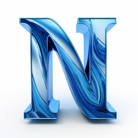 the majestic blue 3d letter m stands out prominently against a crisp white background, creating a striking visual contrast that grabs attention, perfect for logos, branding, and graphic design projects that require a bold and modern aesthetic. ai generatedの素材