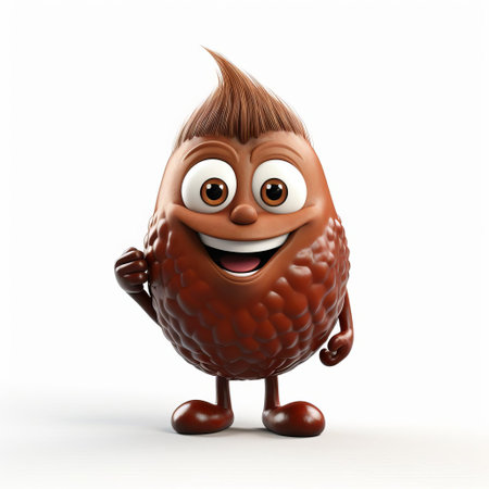 the conker, a vibrant 3d model, stands proudly on a pristine white isolated background, showcasing its intricate details and lifelike textures, perfect for use in educational projects, nature-inspired designs, and forest-themed visuals, highlighting the beauty of the natural world. ai generatedの素材