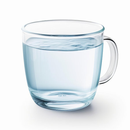 a water cup, isolated on a pristine white background, showcases its sleek design and vibrant colors, perfect for hot summer days or as a refreshing drink companion, ideal for still life photography, product photography, and e-commerce product displays. ai generatedの素材