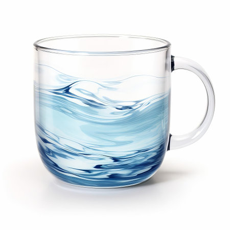 a water cup, isolated on a pristine white background, showcases its sleek design and vibrant colors, perfect for thirst-quenching refreshment, ideal for hot summer days, outdoor picnics, or everyday use, highlighting the simplicity and elegance of this essential household item. ai generatedの素材