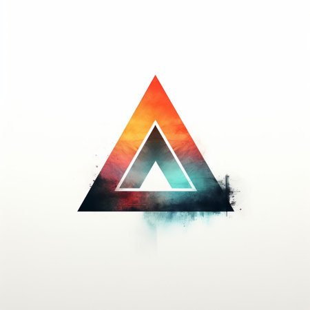 triangle, a fundamental geometric shape, stands out against a pristine white isolated background, showcasing its simplicity and elegance, perfect for design elements, logos, and icons, adding a touch of modern minimalism to any visual composition or graphic design project. ai generatedの素材