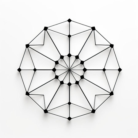 the octagon, a symmetrical geometric shape with eight sides, is beautifully showcased in this minimalist composition, isolated on a clean white background, highlighting its simplicity and elegance, perfect for designs requiring a touch of modern sophistication and visual harmony. ai generatedの素材