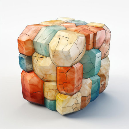 the 3d zellige, a traditional moroccan tile design, sits elegantly on a white isolated background, showcasing its intricate geometric patterns and vibrant colors, perfect for adding a touch of cultural flair to any interior design or architectural visualization project. ai generatedの素材