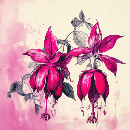 the fuchsia background, a stunningly simple and vintage-inspired image, features a beautiful, bold, and bright pink-purple hue that evokes feelings of elegance and sophistication, perfect for adding a touch of retro charm to any design or digital project. ai generatedの素材