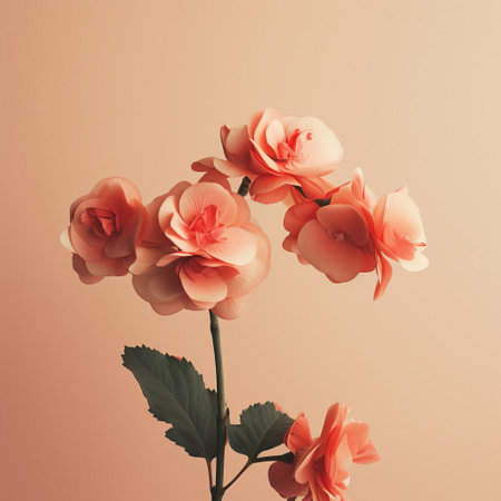 begonia leaves sprawl across a distressed, vintage-inspired background, evoking a sense of simplicity and minimalism, perfect for adding a touch of nostalgia and elegance to any design project, while the soft, muted colors create a calming atmosphere. ai generatedの素材