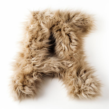 the elegant taupe furry letter a stands out against a crisp white background, showcasing a unique blend of modern typography and soft, plush texture, perfect for designers and crafters seeking inspiration for rustic, vintage, or nature-inspired projects and decorative elements. ai generatedの素材
