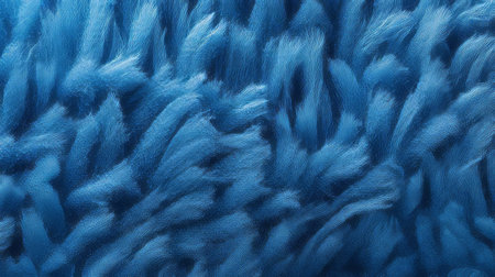 the blue wool texture background showcases a mesmerizing blend of soft, fuzzy fibers in various shades of blue, creating a calming and soothing visual effect, perfect for design projects requiring a natural, organic, and cozy atmosphere, evoking feelings of serenity and tranquility. ai generatedの素材