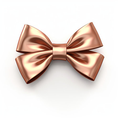 the bow, a stunning 3d illustration, sits elegantly on a pristine white isolated background, showcasing its intricate design and vibrant colors, perfect for use in graphics, designs, and digital art projects requiring a touch of elegance and sophistication. ai generatedの素材