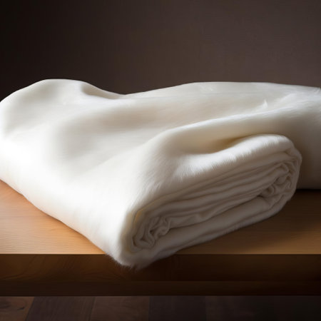 the angora plain sheet, crafted from soft and luxurious turkish cotton, features a subtle sheen and a smooth, velvety texture, perfect for adding a touch of elegance to any bedroom decor, while its plain design ensures a versatile and timeless appeal in any interior style. ai generatedの素材