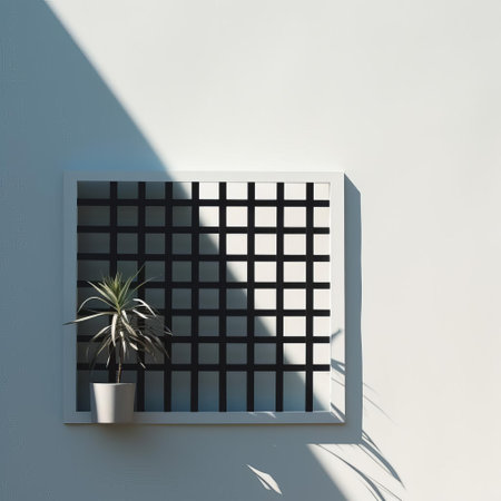the grid, a staple of modern design, is showcased in this stunning visual representation, featuring a minimalistic approach that exudes simplicity and elegance, perfect for backgrounds, wallpapers, or inspiration for graphic designers and digital artists seeking clean and sophisticated compositions. ai generatedの素材