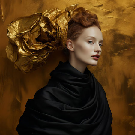 the luxurious textile features a soft, felt-like material adorned with intricate gold accents, evoking a sense of opulence and sophistication, perfect for adding a touch of elegance to any interior design or fashion accessory, blending modern style with vintage charm. ai generatedの素材