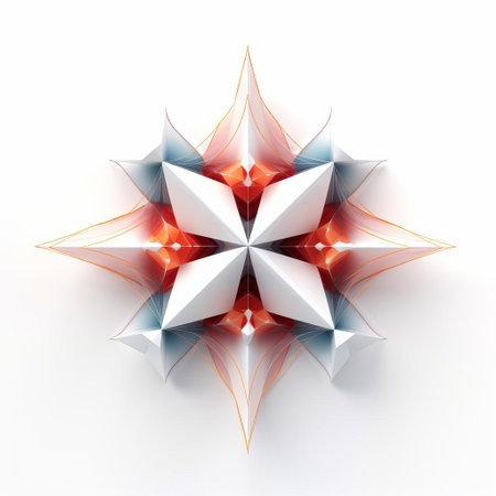 the vertex, a fundamental concept in geometry, sits prominently on a pristine white background, its precise point and intersecting lines a testament to mathematical perfection, evoking notions of spatial relationships, angles, and shapes in a visually striking representation of abstract beauty. ai generatedの素材