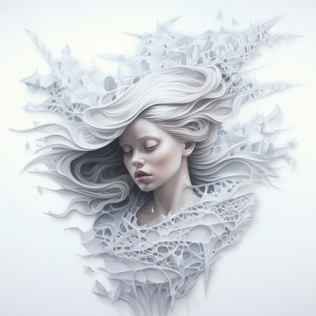 delightful flowers bloom in a serene white background, showcasing their delicate petals and vibrant colors, evoking feelings of joy and happiness, perfect for decorating walls or using as a calming wallpaper, symbolizing innocence and purity in nature photography. ai generatedの素材