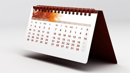 the calendar, a essential tool for organizing daily tasks and appointments, is beautifully isolated on a clean white background, providing a clear and concise visual representation of time management and scheduling, perfect for personal or business use. ai generatedの素材