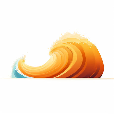 wave, a fundamental element of ocean movement, is beautifully captured in this photograph, showcasing a basic flat wave on a pristine white isolated background, highlighting its gentle curves and subtle texture, evoking a sense of serenity and calmness, perfect for nature and ocean enthusiasts. ai generatedの素材