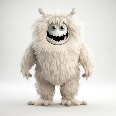 the 3d monster, a fearsome creature with razor-sharp claws and teeth, stands proudly against a pristine white background, showcasing its intimidating full-body physique, perfect for fantasy and horror-themed designs, digital art, and computer-generated imagery projects. ai generatedの素材