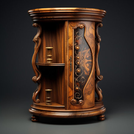 the corner cabinet, a clever storage solution for modern kitchens, features a sleek design that maximizes space, providing ample room for cookware, utensils, and dinnerware, while its adjustable shelves and soft-close doors ensure easy access and quiet operation. ai generatedの素材