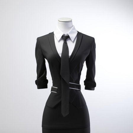 the 3d ella tie model stands confidently against a crisp white background, showcasing its intricately designed knot and sleek, modern silhouette, perfect for fashion and accessory designers looking for high-quality, detailed 3d models of men's ties and business attire. ai generatedの素材
