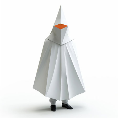 a spooky 3d halloween costume stands out against a crisp white background, showcasing intricate details and vibrant colors, perfect for trick-or-treaters and partygoers alike, capturing the essence of the haunted season with its eerie yet fascinating design. ai generatedの素材