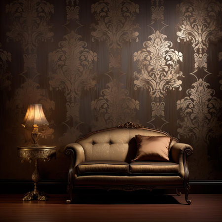 brown patterned wallpaper adds warmth and sophistication to any room, featuring intricate designs and earthy tones that create a cozy atmosphere, perfect for living rooms, bedrooms, and dining rooms, and can be paired with modern or traditional furniture for a unique look. ai generatedの素材
