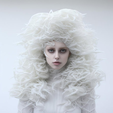 the bristly, a unique and fascinating insect, stands out against a pristine white background, showcasing its distinctive fuzzy hair-like protrusions and vibrant coloration, a true marvel of nature's intricate design and adaptation, highlighting the wonders of entomology and macro photography. ai generatedの素材