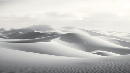sand dunes in yorkshire's picturesque coastline offer a serene escape, with rolling hills of golden sand stretching towards the horizon, surrounded by lush greenery and wildflowers, perfect for hiking and nature walks in this beautiful national park in north england. ai generatedの素材