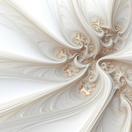 fractal patterns unfold in mesmerizing complexity against a pristine white background, showcasing intricate self-similar designs that evoke a sense of mathematical beauty and digital artistry, perfect for wallpapers, prints, or inspirational visuals. ai generatedの素材