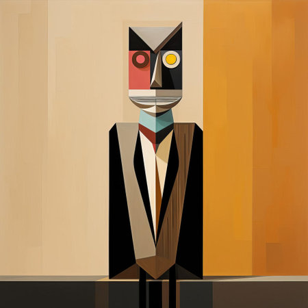 the griffin humanoid sculpture embodies modernism's minimalist aesthetic, featuring clean lines, geometric shapes, and a monochromatic color scheme, blending ancient mythological inspiration with contemporary art principles, perfect for modern interior design and art enthusiasts. ai generatedの素材