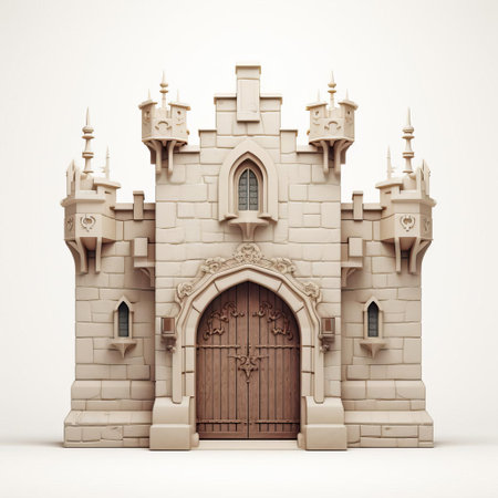 a medieval helmet sits elegantly on a white isolated background, showcasing its intricate design and historic charm, perfect for history buffs and fans of ancient warfare, evoking feelings of chivalry and bravery in a bygone era of knights and castles. ai generatedの素材