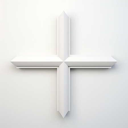 the cross, a symbol of faith and spirituality, stands out prominently against a pristine white isolated background, evoking feelings of serenity and peace, perfect for religious and spiritual themes, minimalist designs, and clean compositions. ai generatedの素材