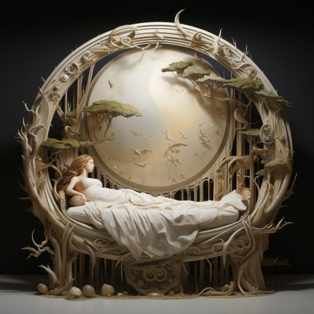 the cozy cot, adorned with soft white linens and plush pillows, sits serenely in a tranquil nursery, surrounded by gentle toys and soothing colors, creating a peaceful ambiance for a baby's sweet dreams and restful slumber, perfect for a newborn's nursery decor. ai generatedの素材