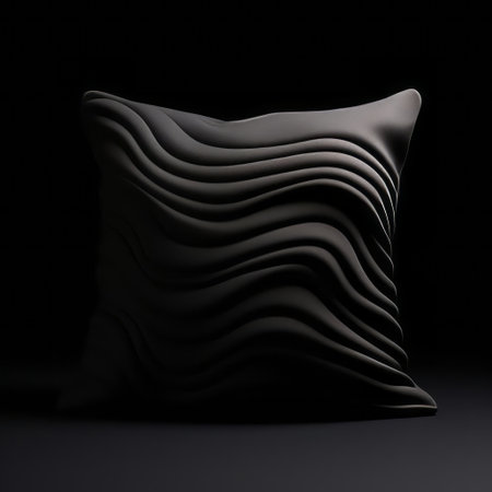 the adorable 3d pillow sits prominently against a blank black background, showcasing its vibrant colors and soft, plush texture, perfect for adding a pop of personality to any room's decor, and making a great accent piece for a cozy home or office interior design. ai generatedの素材