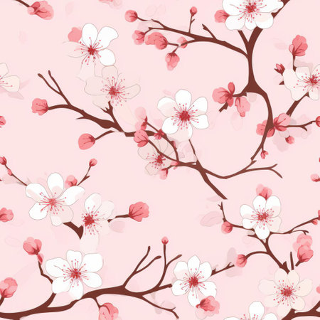 cherry blossoms delicately unfurl against a soft, creamy vintage backdrop, evoking a sense of simplicity and minimalism, perfect for adding a touch of nostalgic elegance to any design or digital project, capturing the fleeting beauty of spring's iconic blooms. ai generatedの素材