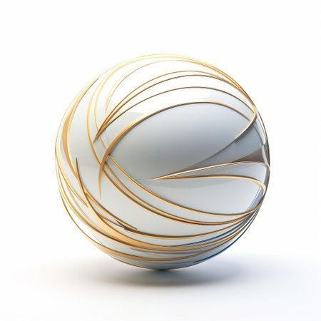 the sphere, a perfectly rounded three-dimensional shape, sits elegantly on a pristine white isolated background, showcasing its symmetrical beauty and precision, ideal for use in various design projects, 3d modeling, and educational illustrations, highlighting concepts of geometry and spatial awareness. ai generatedの素材