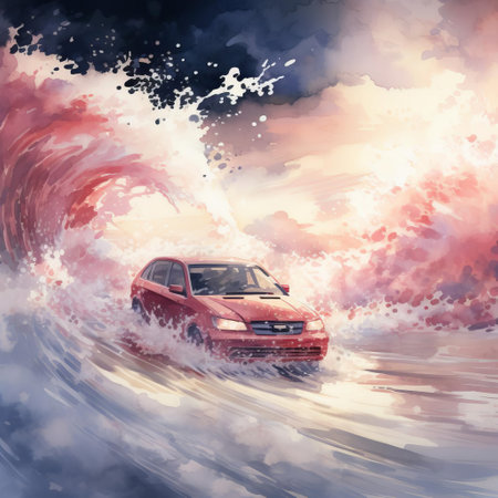 big drift, a majestic sand dune, is beautifully captured in this stunning watercolor design, showcasing its towering height and gentle slopes amidst a serene natural landscape, evoking feelings of tranquility and wonder, perfect for nature lovers and art enthusiasts alike. ai generatedの素材