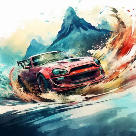 big drift, a breathtaking winter wonderland, is beautifully captured in this stunning watercolor design, showcasing the serene snow-covered mountains, frozen lakes, and majestic evergreen trees, evoking a sense of peacefulness and tranquility, perfect for nature lovers and winter enthusiasts alike. ai generatedの素材