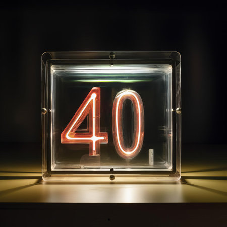 the neon sign displays a bold, eye-catching "490" in a sleek, modern letter box lighting design, adding a touch of futuristic flair to any space, perfect for decorating a trendy office, hip cafe, or vibrant nightclub atmosphere. ai generatedの素材