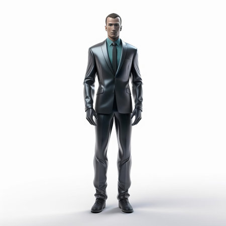 the 3d male model stands confidently on a pristine white isolated background, showcasing a realistic and detailed representation of the human form, perfect for use in e-learning, medical, and scientific illustrations, as well as advertising and graphic design projects. ai generatedの素材