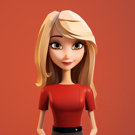 ashley, a sleek minimalist 3d character, poses elegantly against a clean white background, showcasing her simple yet stylish design, perfect for modern digital art, 3d modeling, and animation projects, blending simplicity with sophistication in a futuristic aesthetic. ai generatedの素材