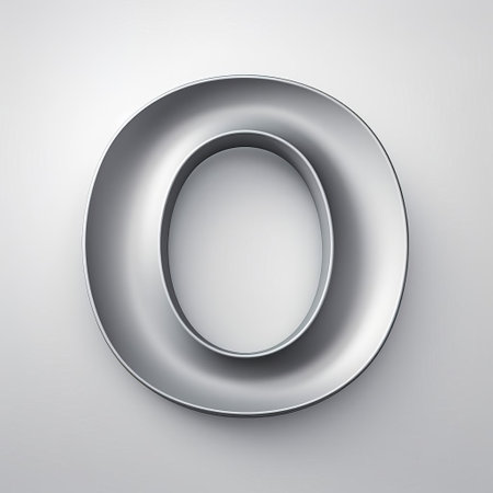 the letter o, a stunning gray 3d alphabet character, stands out against a crisp white background, creating a visually appealing contrast that's perfect for graphic design, typography, and digital art projects, adding a touch of modern elegance to any visual composition. ai generatedの素材