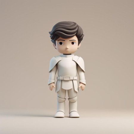 alexander, a sleek minimalist 3d character, stands out against a clean white background, showcasing his simplified yet expressive features, perfect for modern digital designs, illustrations, and animations that require a touch of sophistication and elegance in 3d modeling and computer-generated art. ai generatedの素材