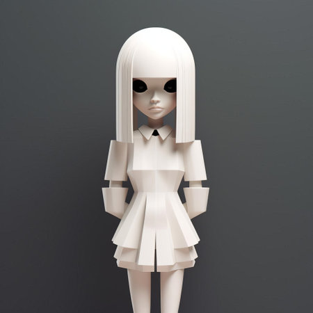 madison, a sleek and modern 3d character, embodies the essence of minimalism with her clean lines, simple shapes, and muted color palette, perfect for illustrations, animations, and digital designs that require a touch of understated elegance and sophistication. ai generatedの素材