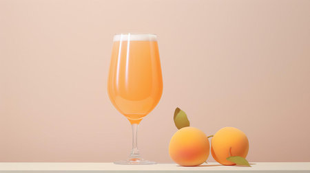 the apricot, a vibrant orange fruit, takes center stage in this stunning minimalist art piece, perfectly capturing the essence of a belgian dubbel beer, with its subtle hints of sweet apricot flavors and aromas, evoking a sense of simplicity and elegance in this artistic representation. ai generatedの素材