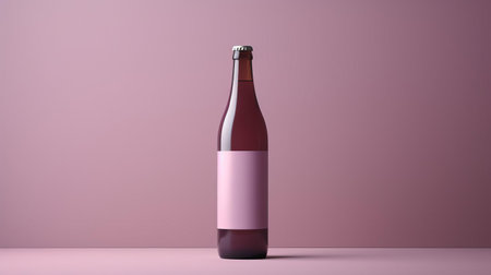 the belgian dubbel beer stands out in this minimalist setting, surrounded by simple yet elegant mauve accents, evoking a sense of sophistication and refinement, perfect for beer enthusiasts who appreciate the rich flavors and complex character of this traditional belgian brew style. ai generatedの素材