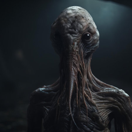 the eerie vampire, with piercing eyes and pale skin, stares menacingly into the lens, exuding an aura of darkness and foreboding, evoking feelings of fear and unease, in this hauntingly beautiful portrait of a mythical creature, perfect for fans of horror and the supernatural. ai generatedの素材