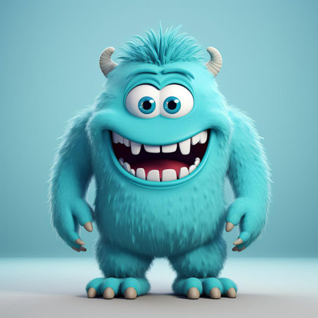 the monster, a minimalist 3d character, stands proudly in its full body form, showcasing its eerie yet fascinating features, perfect for horror or fantasy-themed designs, animations, and digital art, with its simple yet effective design making it ideal for various creative projects. ai generatedの素材